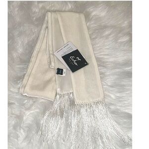 Echo Ivory Scarf with Elegant Fringe